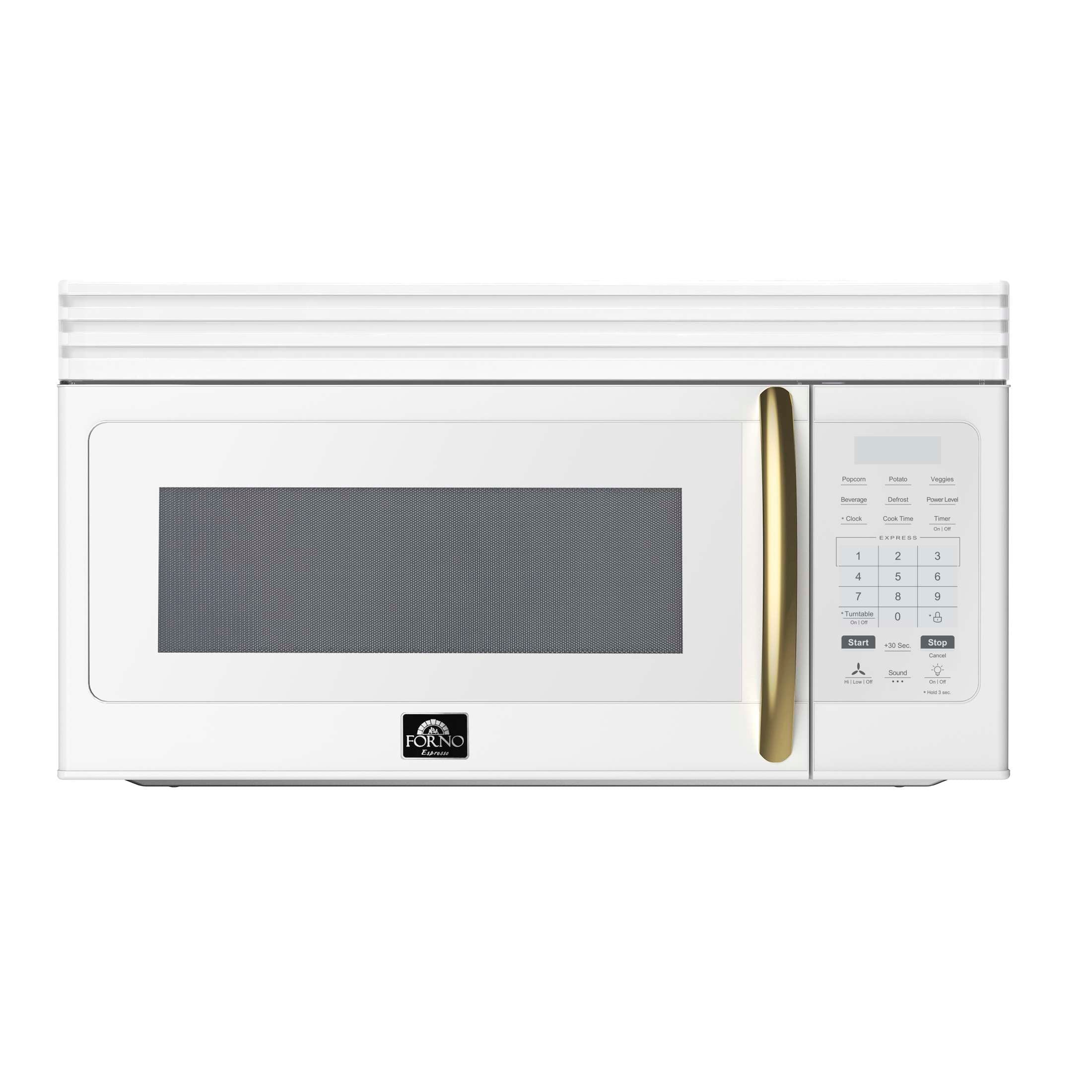 Forno Scalo 30-Inch Over the Range Microwave, White – 1.6 cu.ft, 300 CFM Vent, Touch Control, LED Light