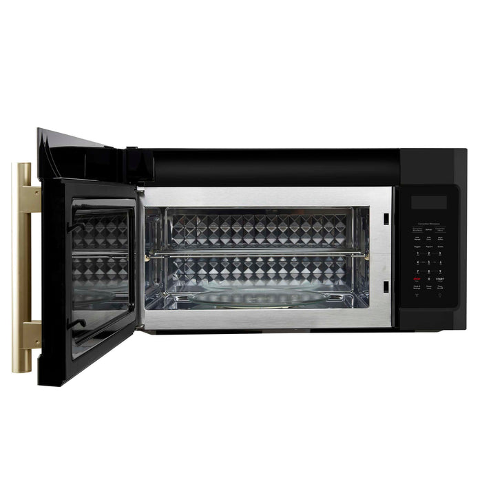 Forno Fornace 30-Inch Over the Range Convection Microwave, Black – 1.5 cu.ft, 300 CFM Vent, Touch Control, LED Light