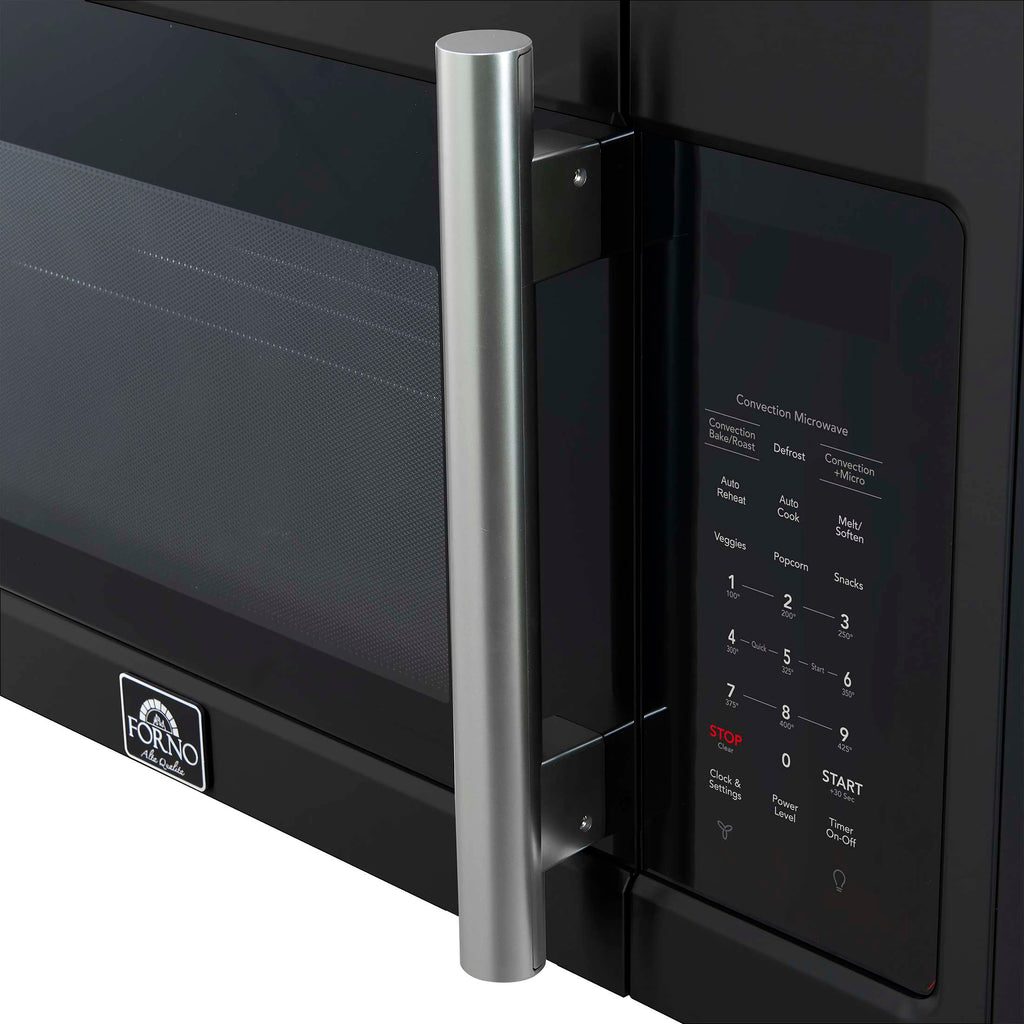 Forno Fornace 30-Inch Over the Range Convection Microwave, Black – 1.5 cu.ft, 300 CFM Vent, Touch Control, LED Light