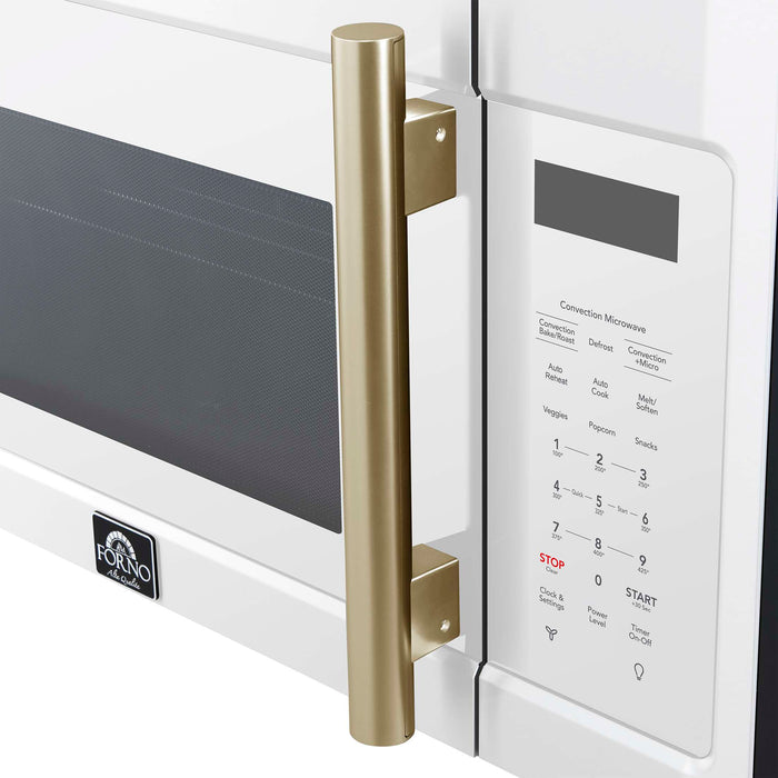 Forno Fornace 30-Inch Over the Range Convection Microwave, White – 1.5 cu.ft, 300 CFM Vent, Touch Control, LED Light