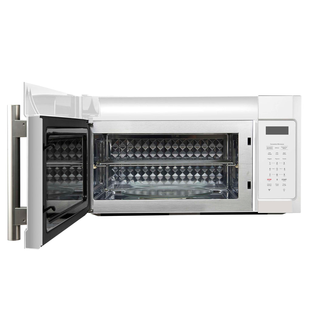 Forno Fornace 30-Inch Over the Range Convection Microwave, White – 1.5 cu.ft, 300 CFM Vent, Touch Control, LED Light