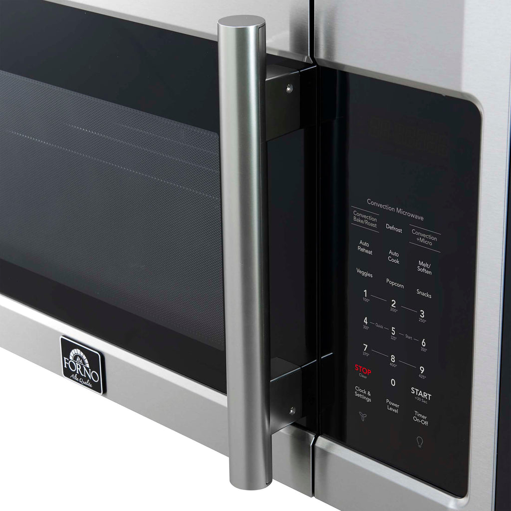 Forno Fornace 30-Inch Over the Range Convection Microwave, Stainless Steel – 1.5 cu.ft, 300 CFM Vent, Touch Control, LED Light