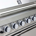 FORNO Bulnes 40-Inch BBQ, 95,000 BTU, 5 Burners, Sear & Rotisserie Infrared with Side Burner, Stainless Steel Outdoor Kitchen with 1.8 cu.ft. Beverage Center & Black Granite Countertops