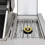 FORNO Bulnes 40-Inch BBQ, 95,000 BTU, 5 Burners, Sear & Rotisserie Infrared with Side Burner, Stainless Steel Outdoor Kitchen with 1.8 cu.ft. Beverage Center & Black Granite Countertops