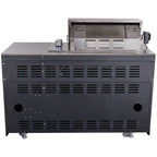 Forno Rimini Outdoor Kitchen 30" BBQ 62,600 BTU, 3 Burners with Sear & Rotisserie, 2.4 cu.ft. Beverage Center, Stainless Steel Sink, Black Cabinets & Gray Sintered Stone Countertop