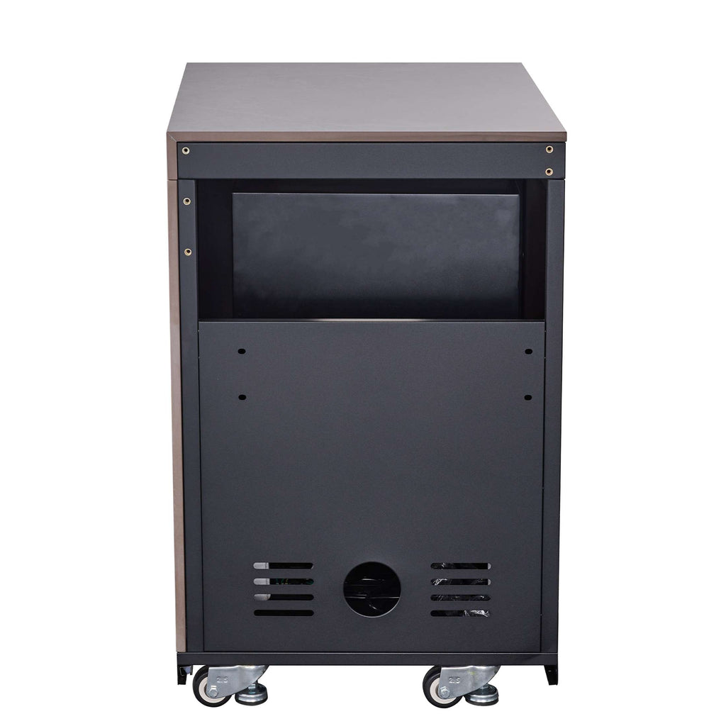 Forno Rimini Outdoor Kitchen 30" BBQ 62,600 BTU, 3 Burners with Sear & Rotisserie, 2.4 cu.ft. Beverage Center, Stainless Steel Sink, Black Cabinets & Gray Sintered Stone Countertop