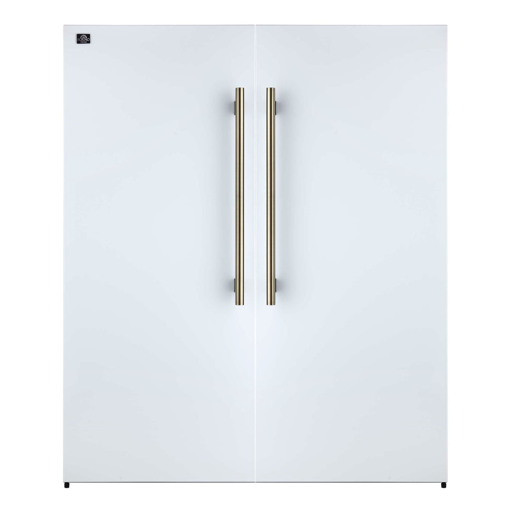 Forno Maderno 2-28-Inch Wide Convertible Refrigerator/Freezer in White, Decorative Trim, 27.2 cu.ft, 84-Inch High, ENERGY STAR Certified