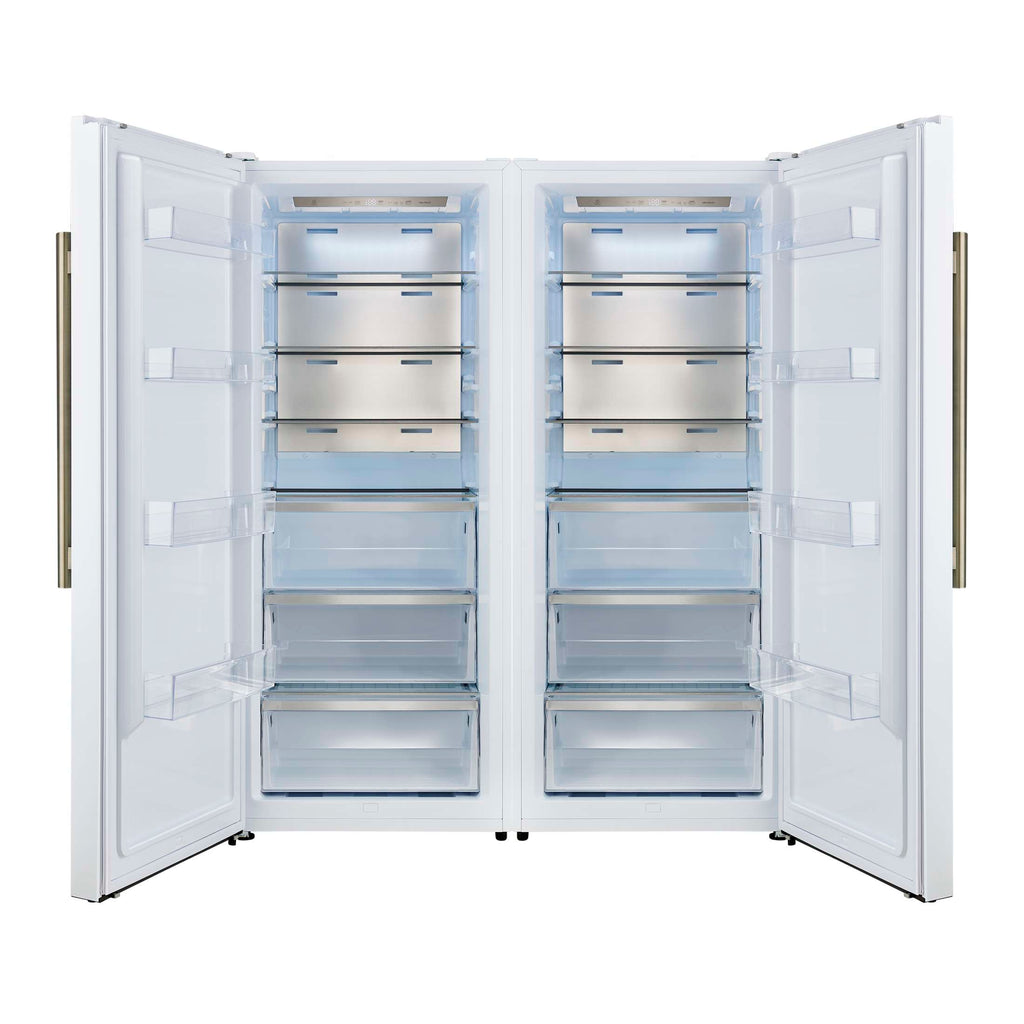 Forno Maderno 2-28-Inch Wide Convertible Refrigerator/Freezer in White, Decorative Trim, 27.2 cu.ft, 84-Inch High, ENERGY STAR Certified