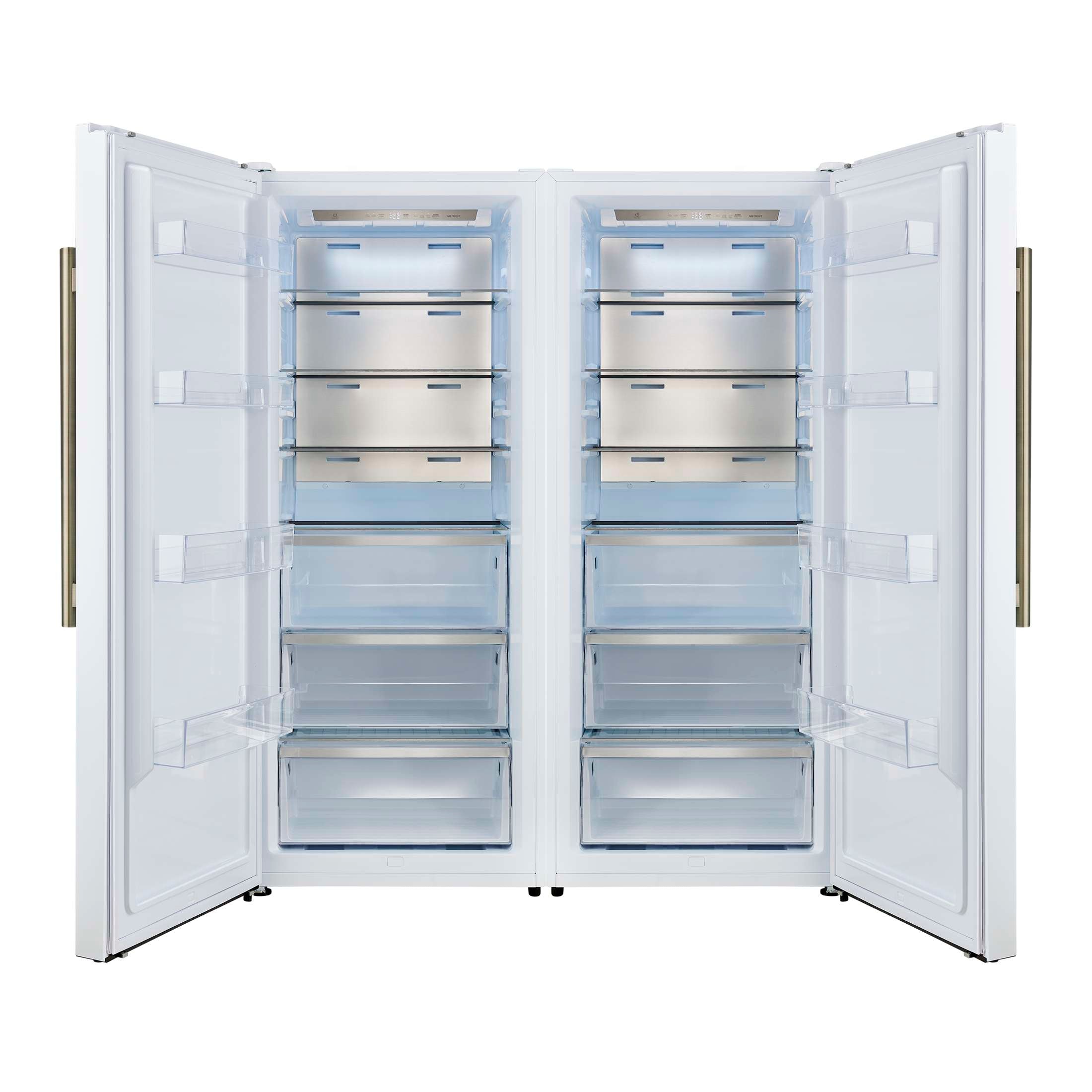 Forno Maderno 2-28-Inch Wide Convertible Refrigerator/Freezer in White, Decorative Trim, 27.2 cu.ft, 84-Inch High, ENERGY STAR Certified