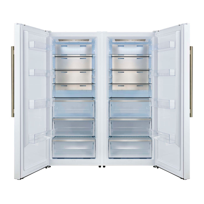 Forno Maderno 2-28-Inch Wide Convertible Refrigerator/Freezer in White, Decorative Trim, 27.2 cu.ft, 84-Inch High, ENERGY STAR Certified