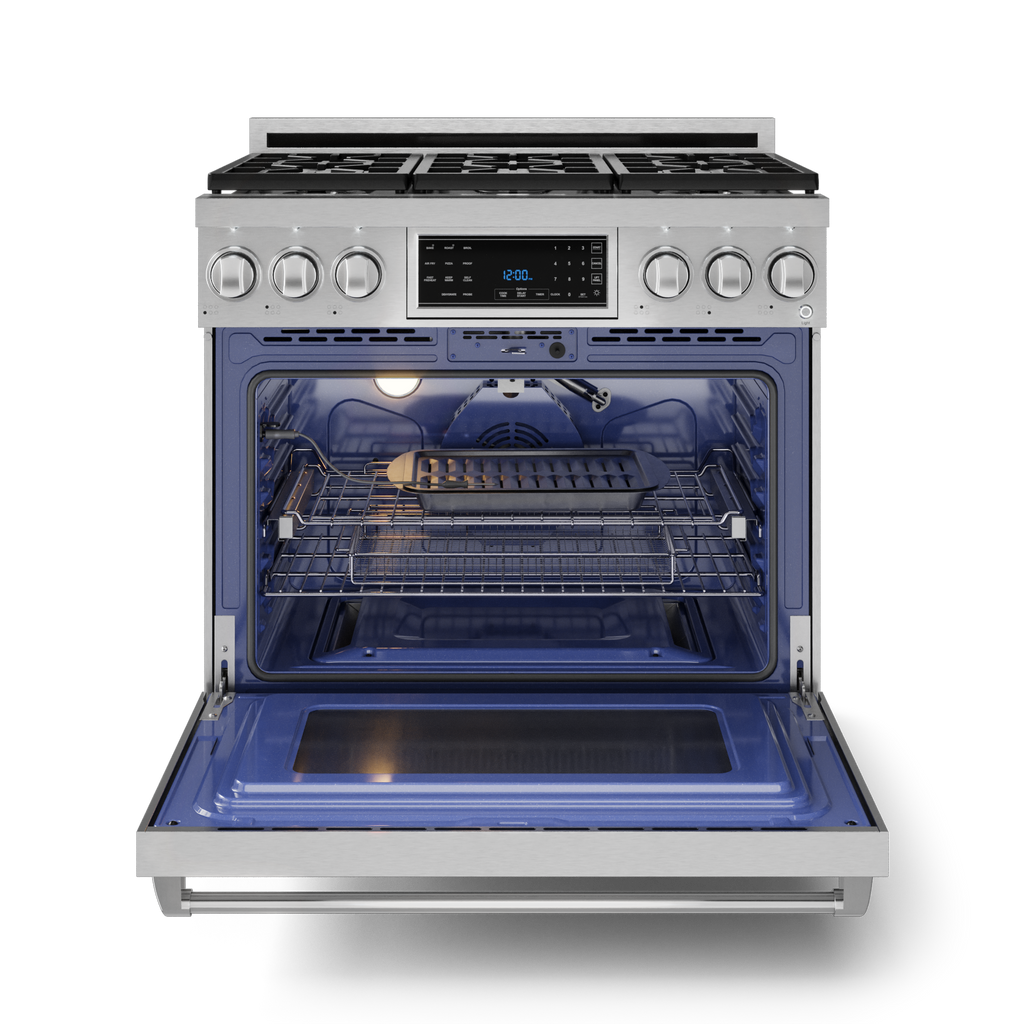36 Inch Professional Gas Range with Tilt Panel Touch Control in Stainless Steel | Gordon Ramsay Series