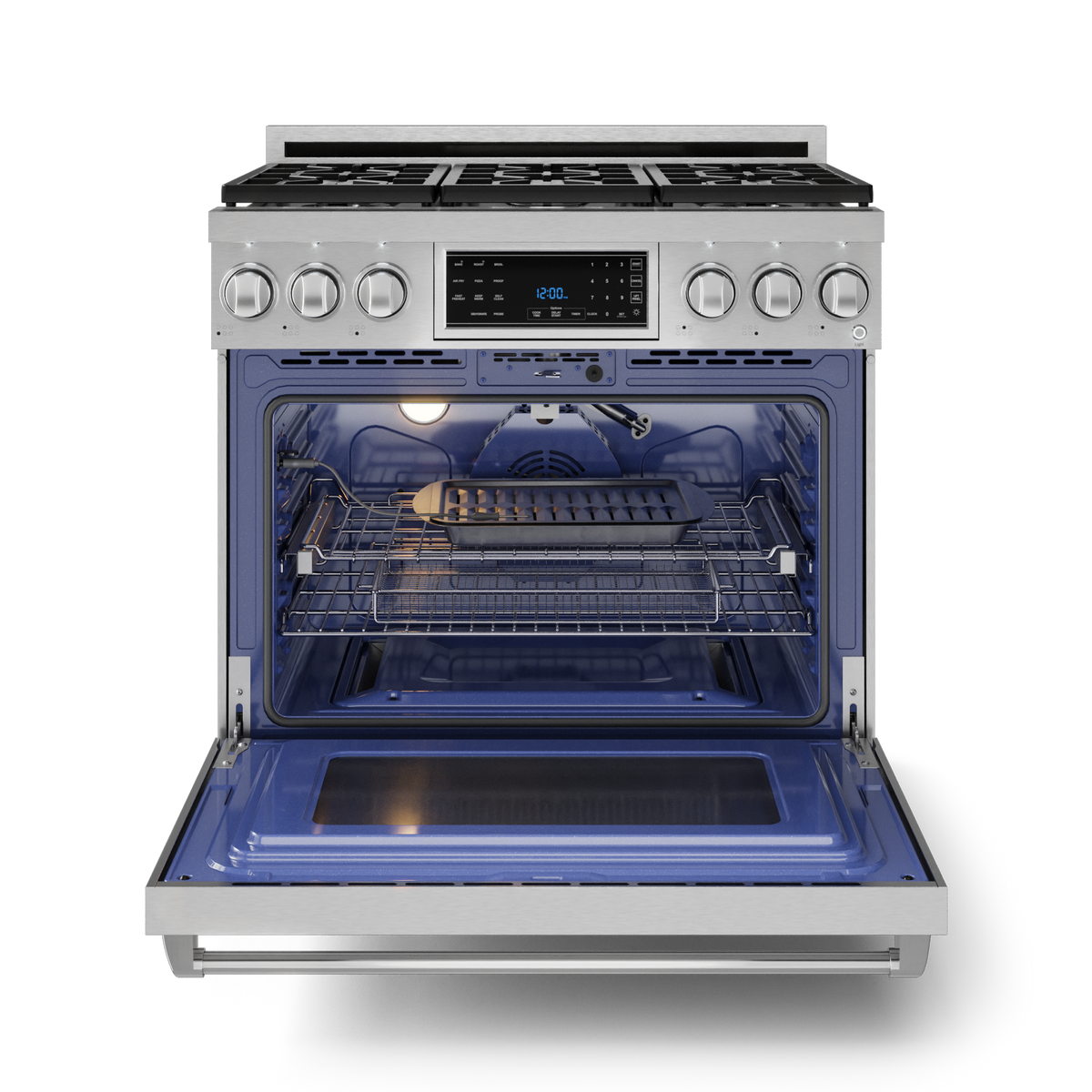 36 Inch Professional Gas Range with Tilt Panel Touch Control in Stainless Steel | Gordon Ramsay Series