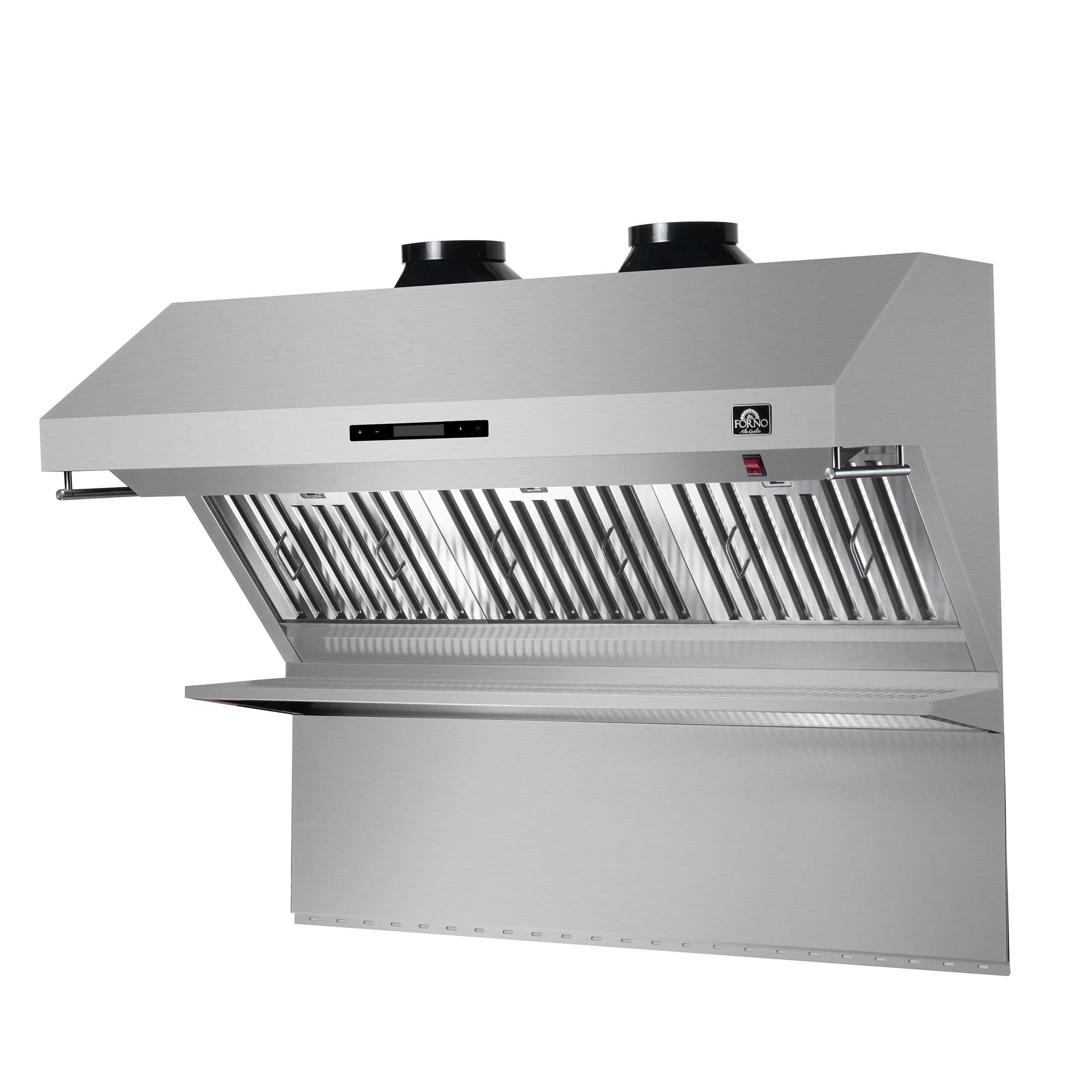 Forno Savona 48-Inch Wall Mount Range Hood, Baffle Filters, Backsplash Included