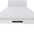 Forno Venezia 48 Inch Wall-Mounted Range Hood in White with Antique Brass Accessories, Touch Controls and Baffle Filters