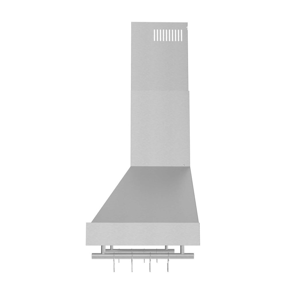 Forno Venezia 48 Inch Wall-Mounted Range Hood in White with Antique Brass Accessories, Touch Controls and Baffle Filters