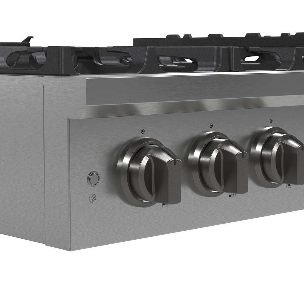 Forno Spezia Alta Qualita 36-Inch Pro-Style Gas Rangetop, Stainless Steel, 6 Sealed Burners, Continuous Cast Iron Grates, High Heat Output