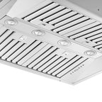 Forno Altilia 36-Inch Insert Range Hood, Stainless Steel, LED Lighting, Baffle Filters