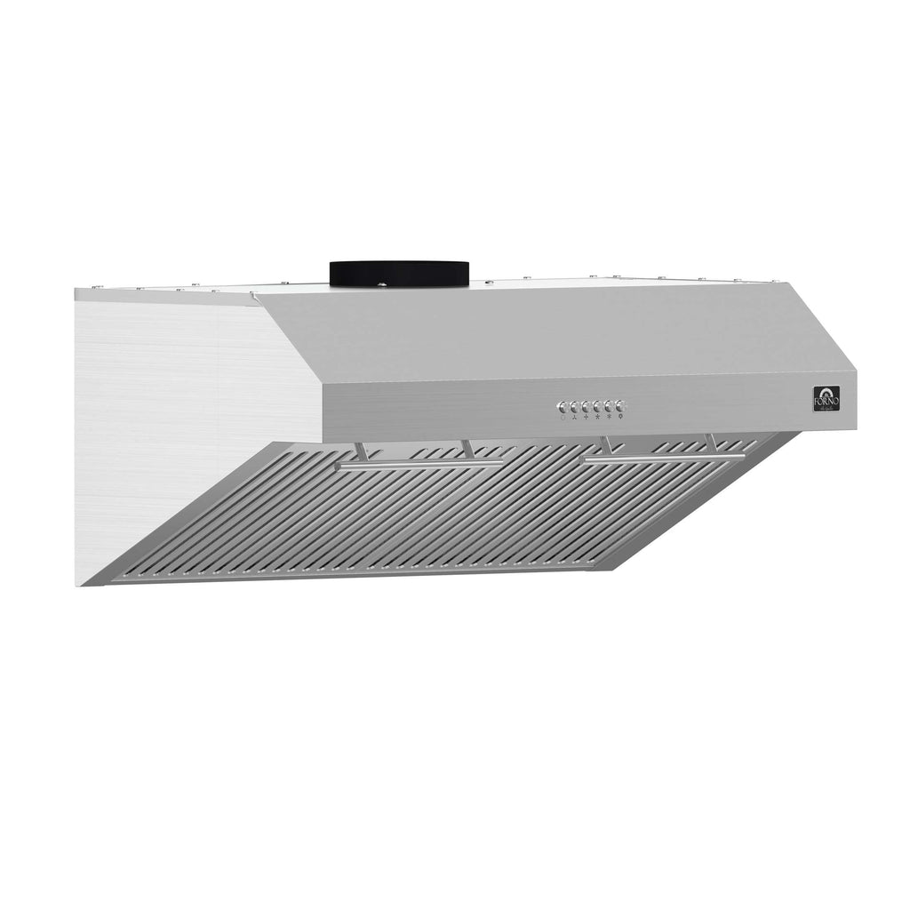 Forno Bari Espresso 30-Inch Under Cabinet Range Hood, Stainless Steel, 400 CFM, LED Lighting, Dishwasher-Safe Baffle Filters, 4-Speed Fan Control