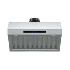 Forno Palazzo 30-Inch Wall Mounted Range Hood, Stainless Steel, Heavy Duty Baffle Filters, Remote Control
