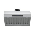 Forno Palazzo 30-Inch Wall Mounted Range Hood, Stainless Steel, Heavy Duty Baffle Filters, Remote Control