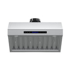 Forno Palazzo 30-Inch Wall Mounted Range Hood, Stainless Steel, Heavy Duty Baffle Filters, Remote Control