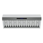 Forno Palazzo 48-Inch Wall Mounted Range Hood, Stainless Steel, Heavy Duty Baffle Filters, Remote Control