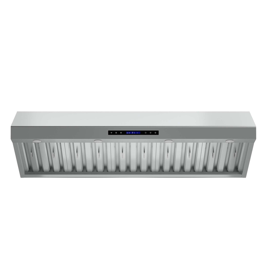 Forno Palazzo 60-Inch Wall Mounted Range Hood, Stainless Steel, Heavy Duty Baffle Filters, Remote Control