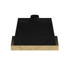 Forno Vittorio 36-Inch Wall Mount Range Hood, Black with Antique Brass Trim, 424 CFM Airflow, Dishwasher-Safe Baffle Filters, Remote Control, 3-Speed Fan, Bright LED Lighting.