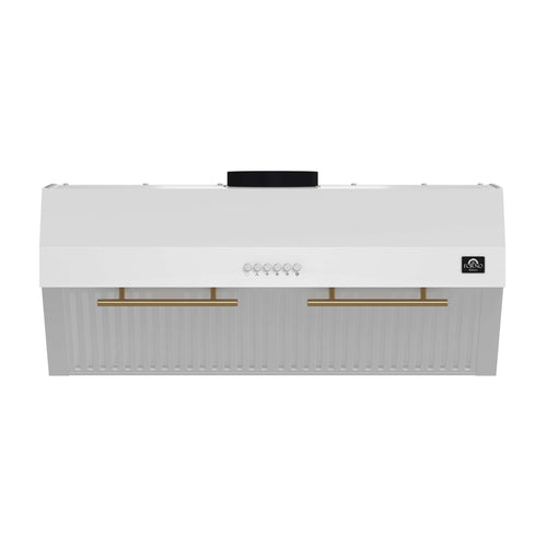 Forno Bari Espresso 30-Inch Under Cabinet Range Hood, White, 600 CFM, LED Lighting, Dishwasher-Safe Baffle Filters, 3-Speed Fan Control