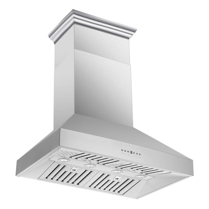 Forno Orvieto 36-Inch Wall Mount Range Hood, LED Lighting, Heavy Duty, Stainless Steel