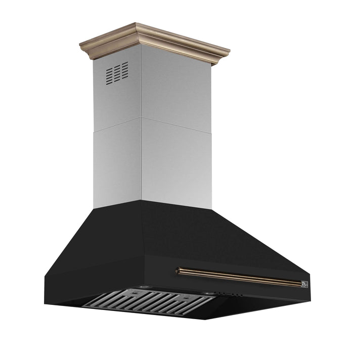 Forno Aria 30 Inch Wall-Mounted Range Hood in Black