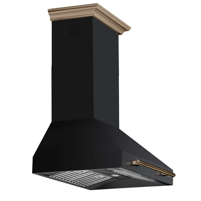 Forno Aria 30 Inch Wall-Mounted Range Hood in Black