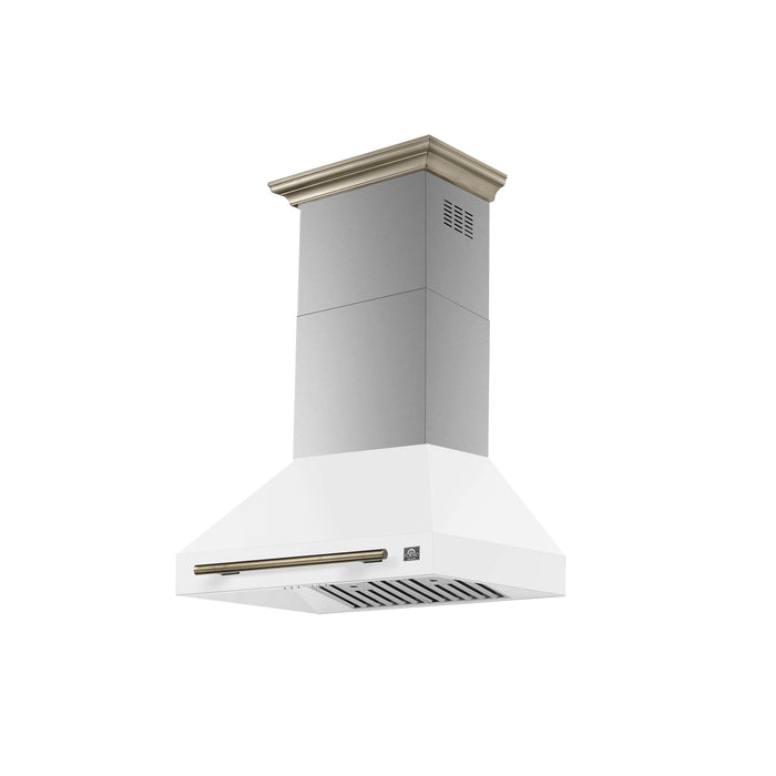 Forno Aria 30 Inch Wall-Mounted Range Hood in White