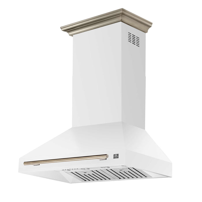 Forno Aria 36 Inch Wall-Mounted Range Hood in White