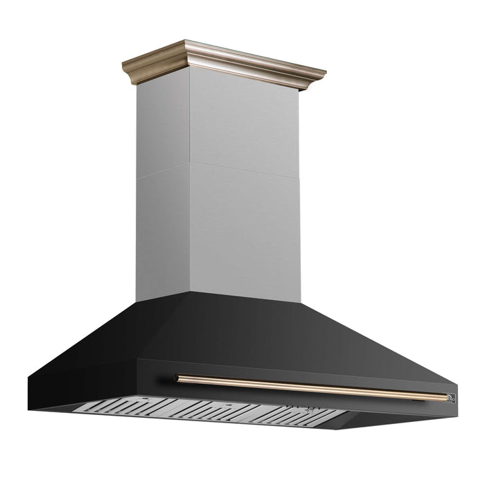 Forno Aria 48 Inch Wall-Mounted Range Hood in Black