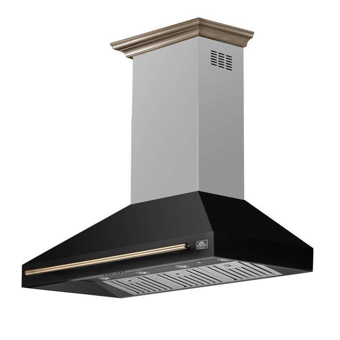 Forno Aria 48 Inch Wall-Mounted Range Hood in Black