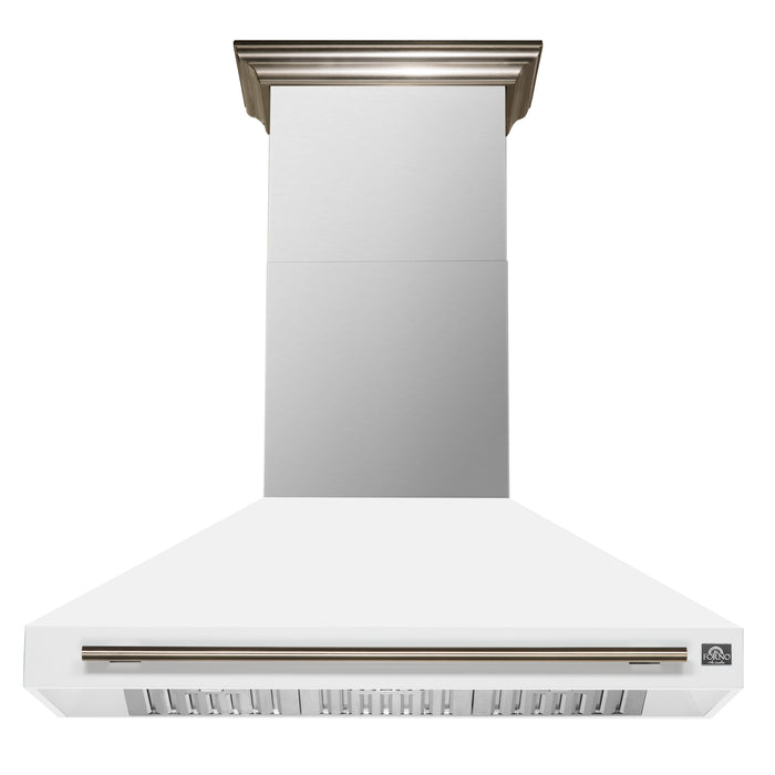 Forno Aria 48 Inch Wall-Mounted Range Hood in White