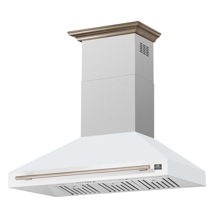 Forno Aria 48 Inch Wall-Mounted Range Hood in White