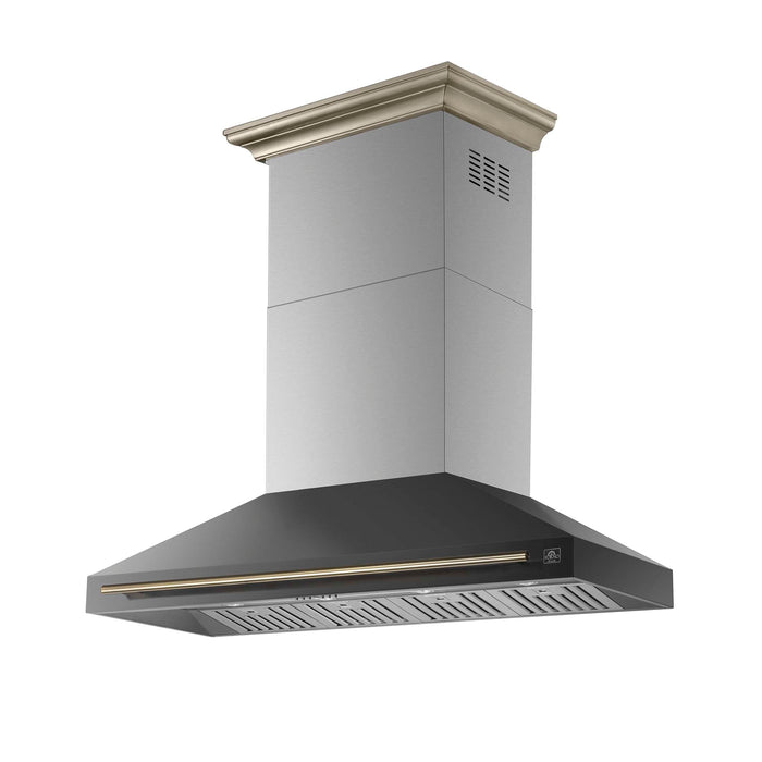 Forno Aria 60 Inch Wall-Mounted Range Hood in Black