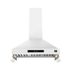 Forno Venezia 36 Inch Wall-Mounted Range Hood in White with Touch Controls and Baffle Filters