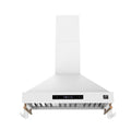 Forno Venezia 36 Inch Wall-Mounted Range Hood in White with Touch Controls and Baffle Filters
