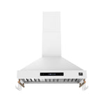 Forno Venezia 36 Inch Wall-Mounted Range Hood in White with Touch Controls and Baffle Filters