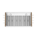 Forno Venezia 36 Inch Wall-Mounted Range Hood in White with Touch Controls and Baffle Filters