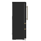 Forno Luigi 33-Inch French Door Refrigerator, 18 cu.ft, Black Finish, Antique Brass Handles, ENERGY STAR Certified