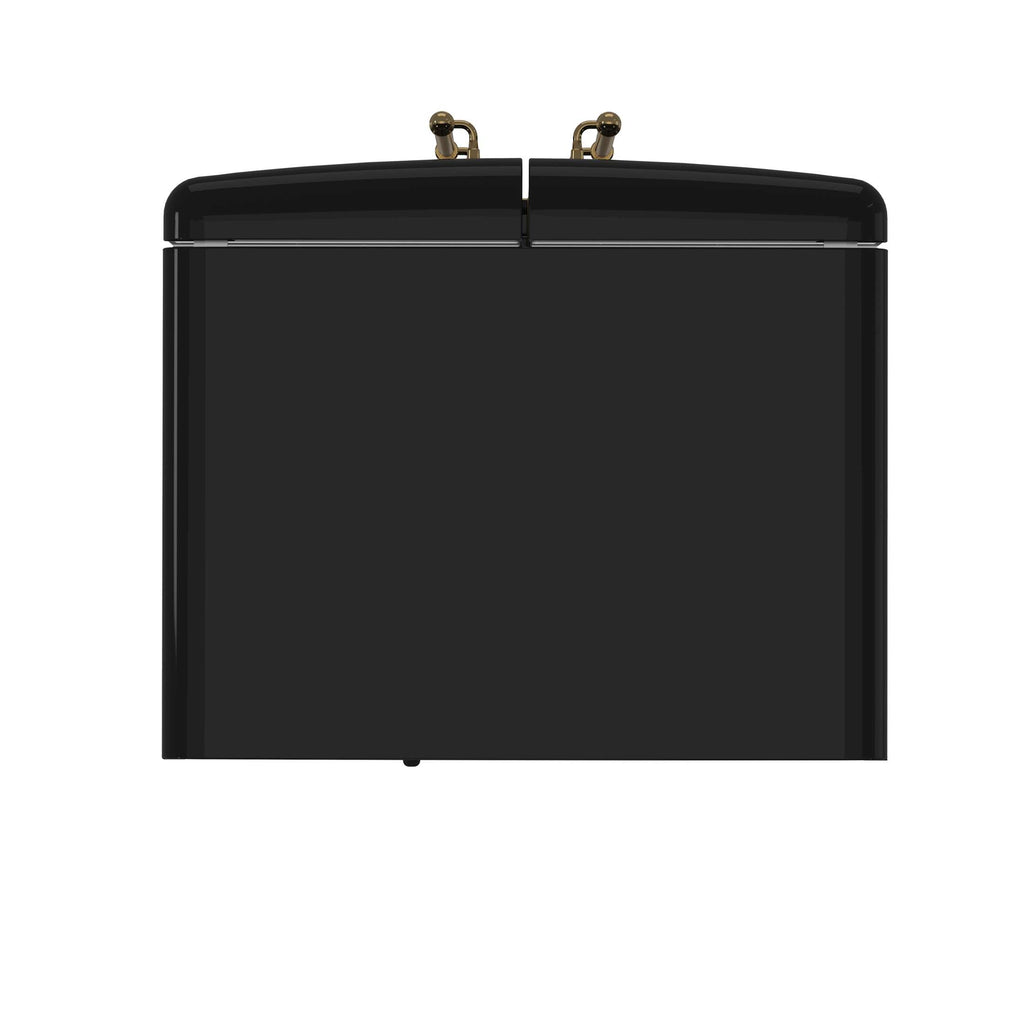 Forno Luigi 33-Inch French Door Refrigerator, 18 cu.ft, Black Finish, Antique Brass Handles, ENERGY STAR Certified