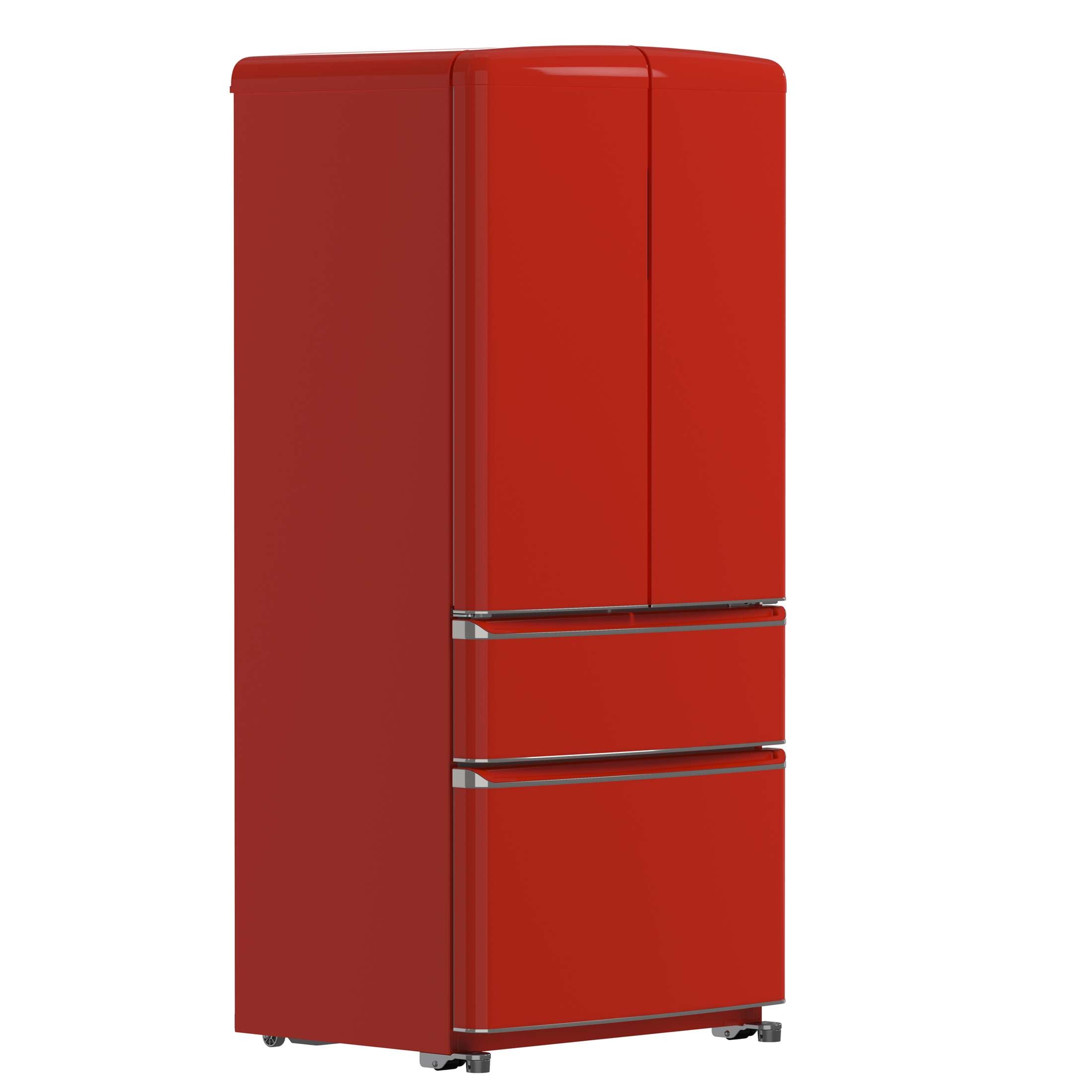 Forno Luigi 33-Inch French Door Refrigerator, 18 cu.ft, Red Finish, Handle-Free Design, ENERGY STAR Certified