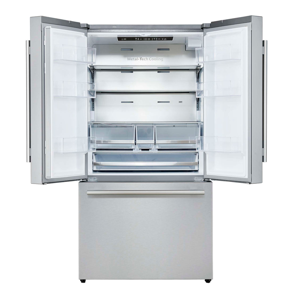 Forno Aosta 36-Inch French Door Refrigerator, Stainless Steel, 22.4 cu.ft, External Water Dispenser, Automatic Ice Maker, ENERGY STAR Certified