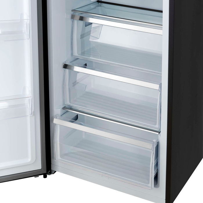 Forno Maderno 2-28-Inch Wide Convertible Refrigerator/Freezer in Black, Decorative Trim, 27.2 cu.ft, 84-Inch High, ENERGY STAR Certified