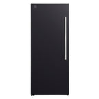 Forno Maderno 28-Inch Convertible Upright Freezer/Refrigerator in Black with Antique Brass Handle, 13.6 cu.ft., Left Swing