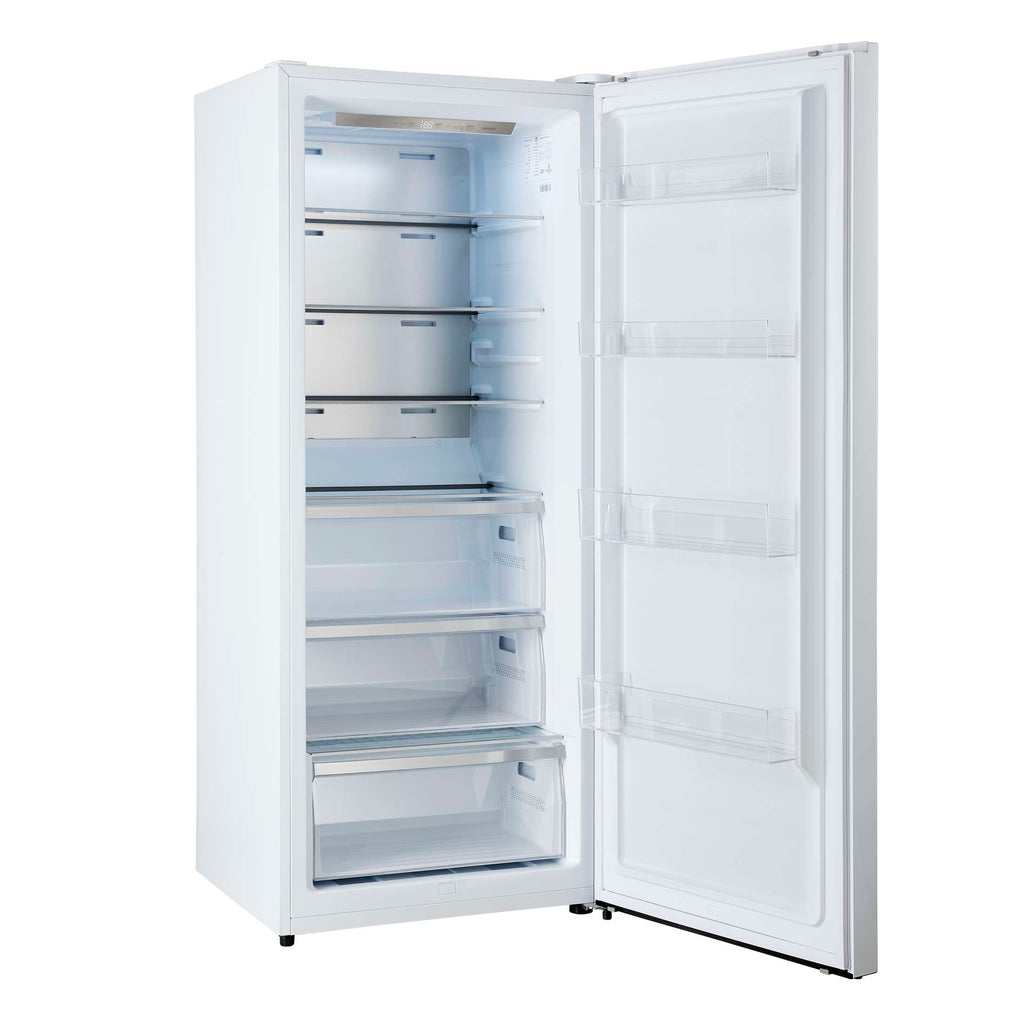 Forno Maderno 28-Inch Built-In Convertible Refrigerator in White with Antique Brass Handle, 13.6 cu.ft. Right Swing with Decorative Grill - 32-Inch Wide